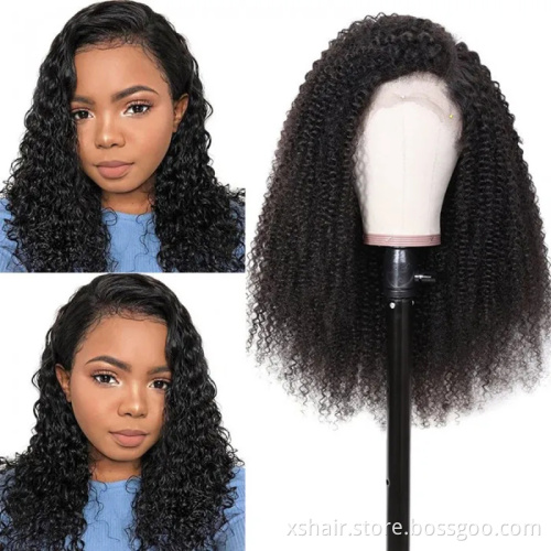 Hot Selling Lace Front Human Transparent Hd Full Headband Bob Frontal Kinky Curly Hair Wig
